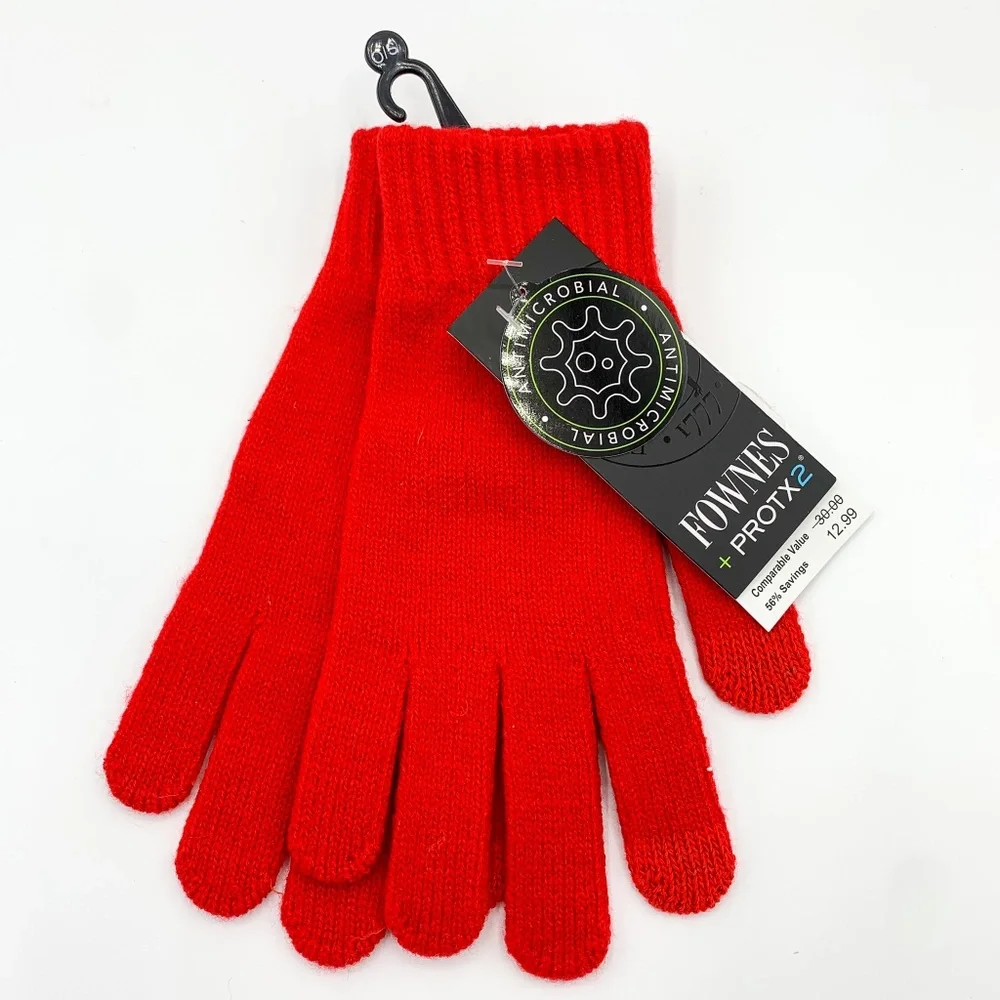 Fownes Protx 2 Red Antimicrobial Touchscreen Gloves